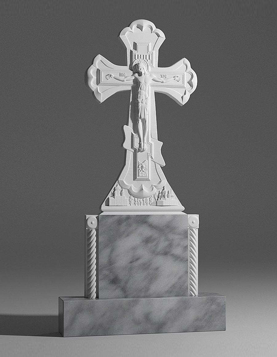 модель №028 крест из уфалейского мрамора