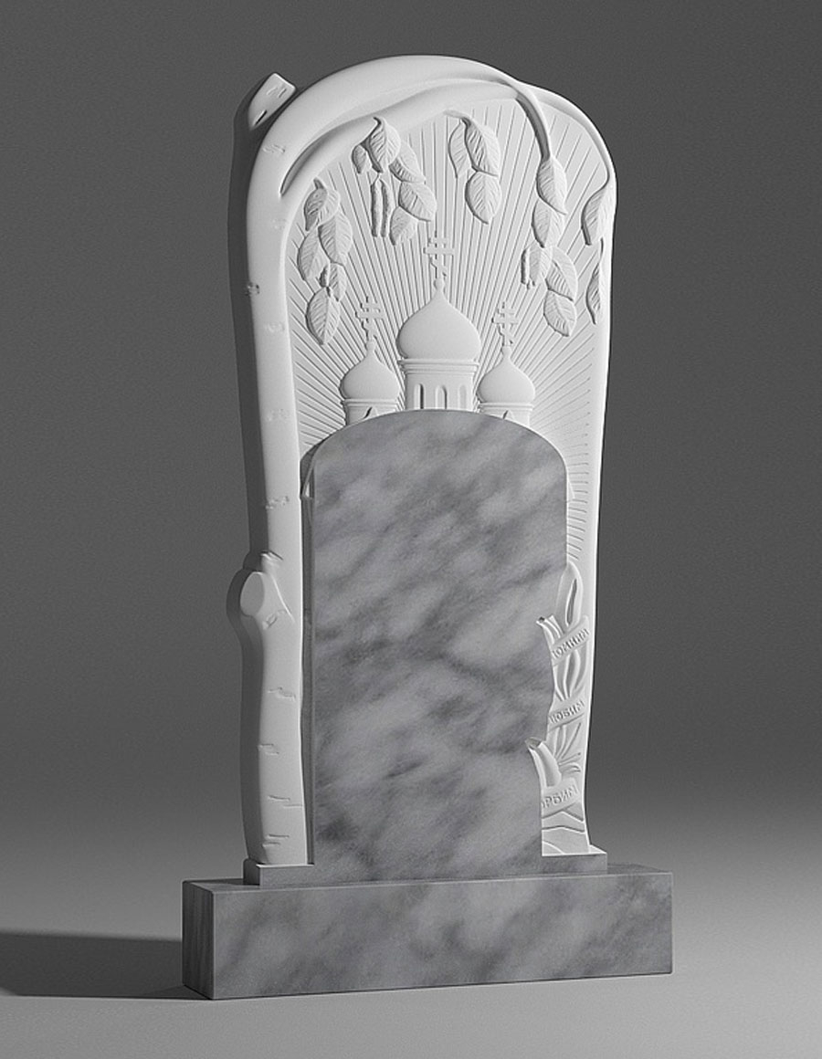 модель №007 резной памятник из уфалейского мрамора