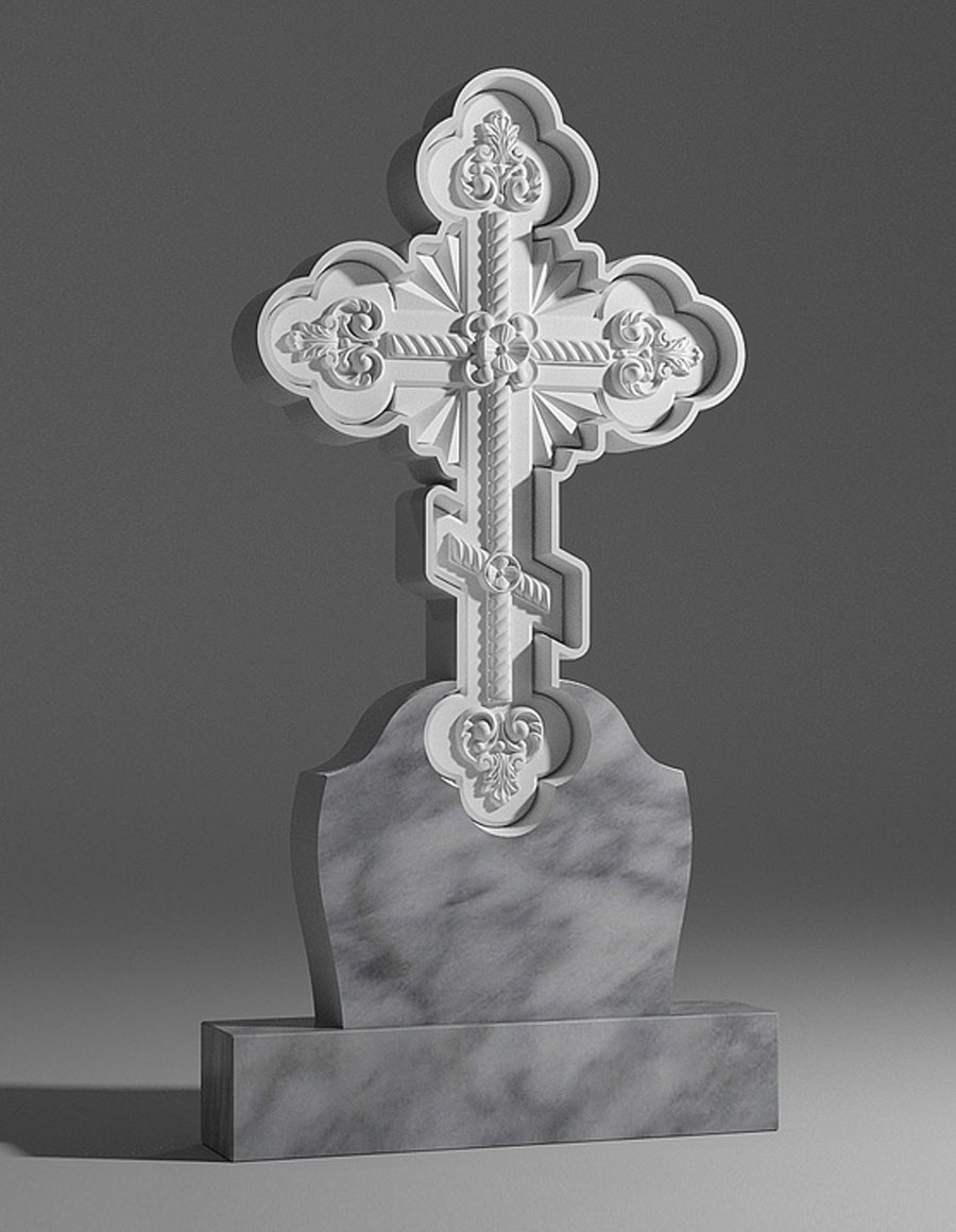 модель №043 крест из уфалейского мрамора