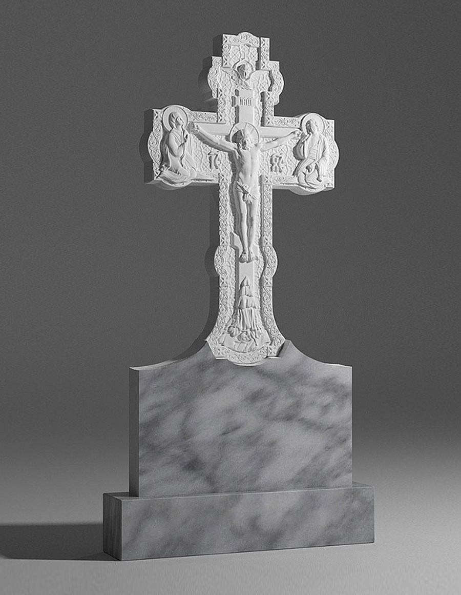 модель №022 крест из уфалейского мрамора
