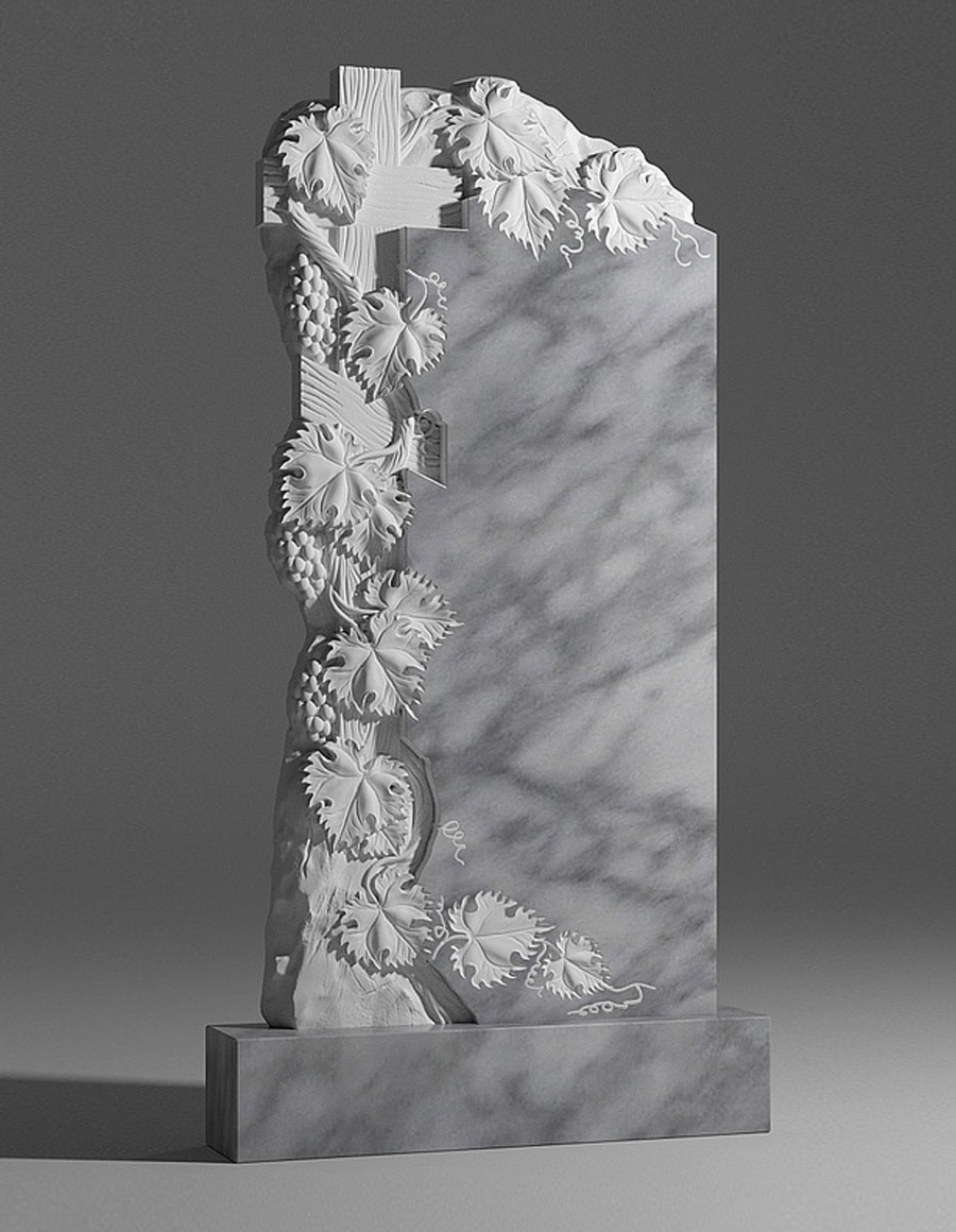 модель №078 резной памятник из уфалейского мрамора