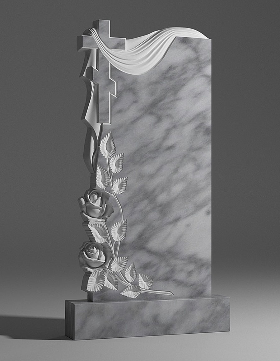 модель №017 резной памятник из уфалейского мрамора