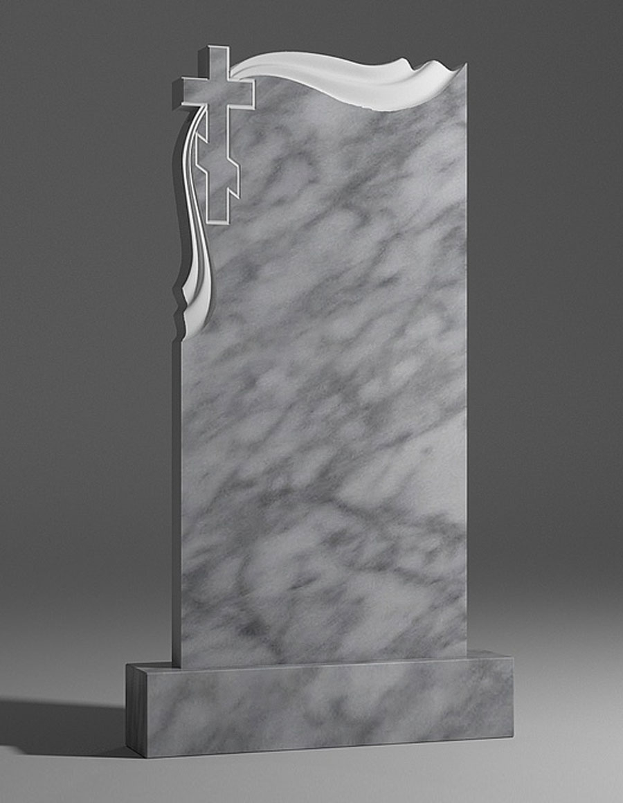 модель №093 вертикальный памятник из уфалейского мрамора