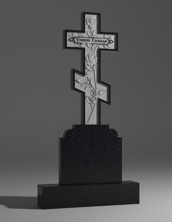 модель №094 крест из карельского гранита