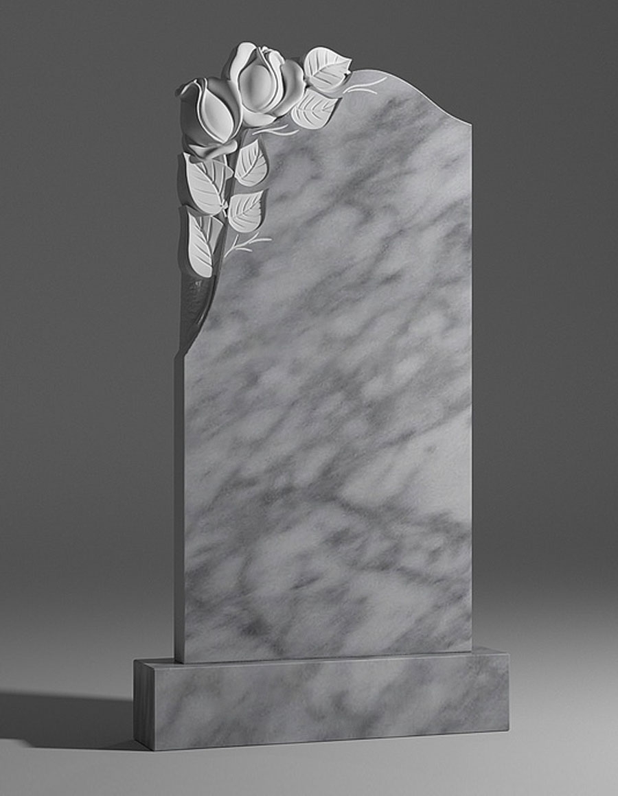 модель №033 вертикальный памятник из уфалейского мрамора
