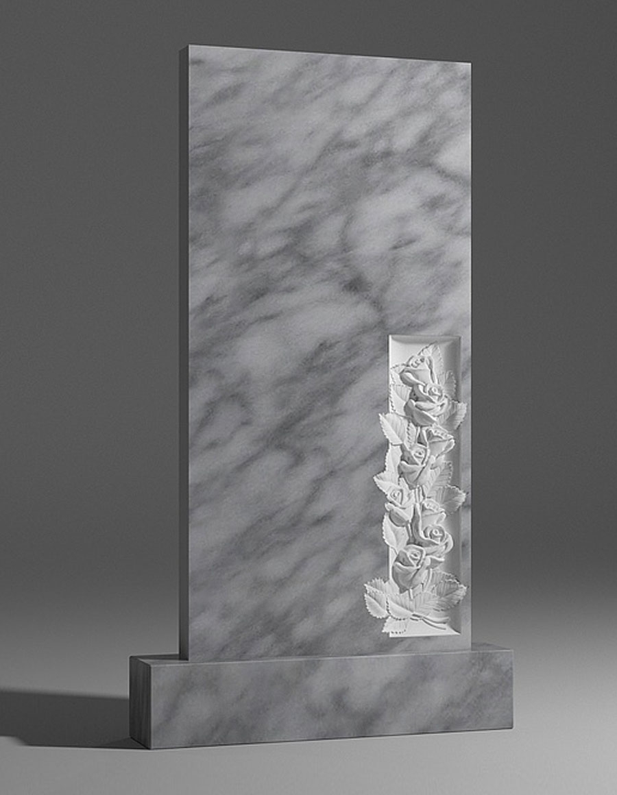 модель №034 вертикальный памятник из уфалейского мрамора
