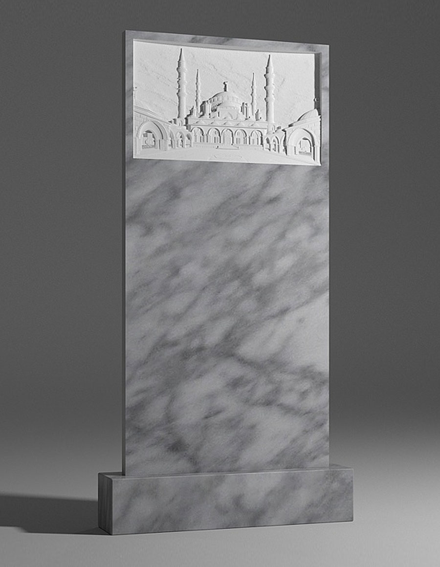 модель №023 резной памятник из уфалейского мрамора
