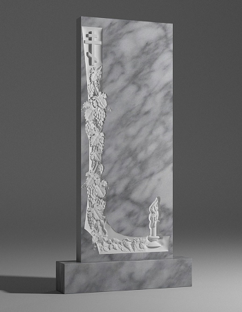 модель №080 вертикальный памятник из уфалейского мрамора